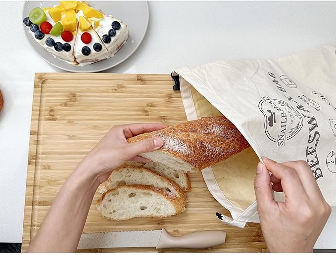 Reusable Beeswax Bread Bags for Sourdough: XL Eco-Friendly Fresh Food Storage (13x17in, 2 Pack) | Moisture Lock, Sustainable Homemade Bread Preservation