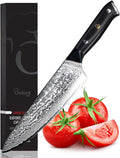 Oxford CHEF Chefs Knife 8 inch Best Damascus- Japanese- VG10 Super Steel 67 Layer High Carbon Stainless Steel-Razor Sharp, Stain & Corrosion Resistant, Awesome Edge Retention