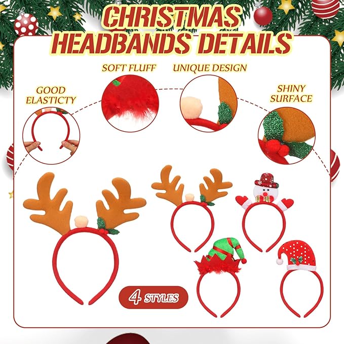Ramede 4 Set Christmas Apron Adjustable and Headbands Christmas Kitchen Santa Cooking Aprons Xmas BBQ Snowman Funny Chef Set for Women Men Costume Gifts Accessories Headwear Party Favors