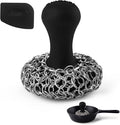 Cuisinel CAST IRON CHAINMAIL SCRUBBER AND PAN SCRAPER - ERGONOMIC DESIGN STAINLES