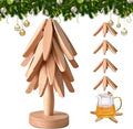 Wooden Trivets for Hot Dishes, Tree Shape Trivet Set, Foldable Kitchen Wooden Trivets, Tree Coaster for Hot Dishes、Pot、Bowl、teapot、hot Pot Holders (4 Piece-Original Wood)