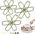 iPROTECT - Stack Expert | Multi-Purpose BPA-Free Silicone Pans & Pots Protector. Set of 3. Trivets for All Cookware Sizes, Protects Coating & Scratches, Dishwasher Safe (Matcha Green, S&L)