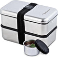 LEAK Proof Stackable Stainless Steel Bento Box Adult |Stainless Steel Lunch Box for adults| Metal Bento box|Japanese Lunch Container |large with compartment| Korean bentobox| Non toxic|Microwave safe