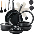 Bonnlo 23 PCS Non-Stick Cookware Set, Cast Aluminum Pots and Pans Set with Removable & Detachable Handles, Induction RV Kitchen Cook Set, Dishwasher Safe, PFAS PFOA & PFOS Free, for Home