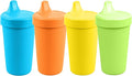 Re-Play Spill-Proof Sippy Cups - Reusable 10 Oz Set of 4, Dishwasher & Microwave Safe, Made in USA, Spring