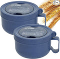 2 Pack Soup Bowl with Handles, Microwave Ramen Bowl with Lid for Soup and Instant Noodles,Oatmeal, Gumbo, Salad,BPA Free