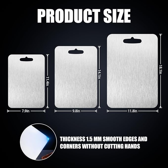 Titanium Cutting Board - 2025 New Upgrade 100% Pure Titanium Cutting Boards for Kitchen Double Sided Titanware Cutting Board,Hygiene Durable Dishwasher Safe Chopping Board (18X12in)