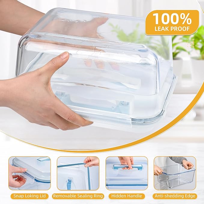 190oz / 24Cup Extra Large Glass Storage Containers with Lids, Glass Bread Box Airtight Bread Container, Ideal Food Storage Containers, Roasting Turkey/Chicken/Cookie, Oven&Dishwasher Safe