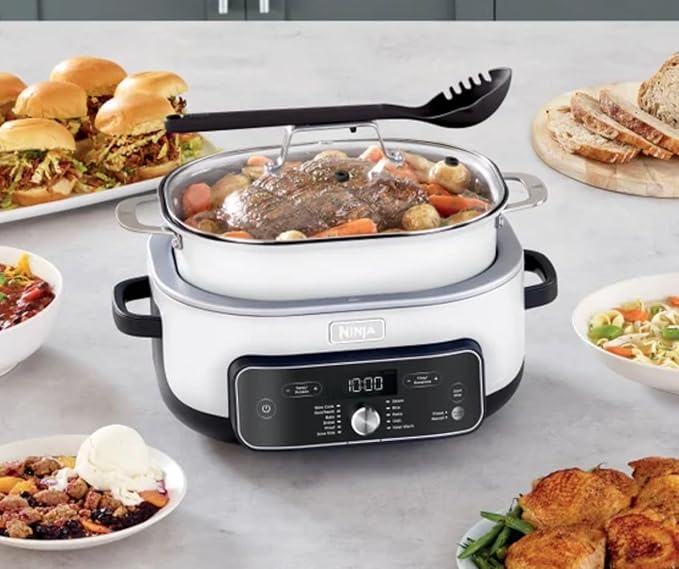 Ninja Foodi PossibleCooker PRO Plus, 8.5 Qt Multi-Cooker with Smart Thermometer, 8-in-1 Smart Cook System, Custom Temperature Control (white)