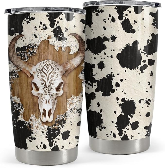 Cow Tumbler 20oz Stainless Steel Insulated Coffee Travel Mug Cup for Women Cowgirl Cows Gifts for Birthday Christmas Mothers Day