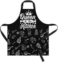 Apron with Pockets for Woman - Adjustable Kitchen Cooking Apron Chef Apron for Grilling BBQ Baking