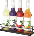 Alyoen Coffee Syrup Rack Organizer, Syrup Holder Stand for Coffee Bar, 4 Bottles Small Coffee Bar Organizer Shelf, Coffee Station Organizer for Countertop Wine, Liquor