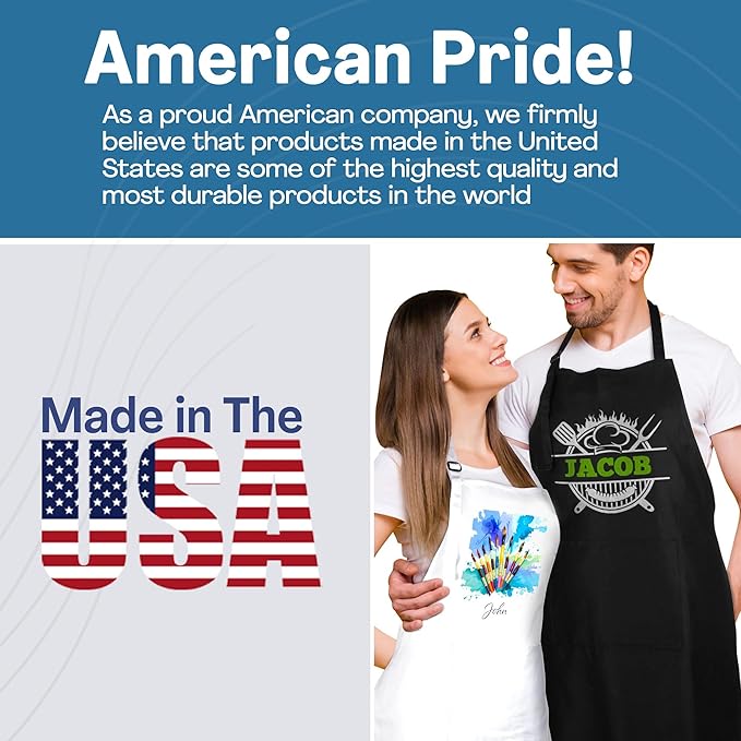 Personalized Kids Apron with Custom Name, Artist Apron For Painting and Craft Crhsitmas Boys & Girls Stocking Stuffer