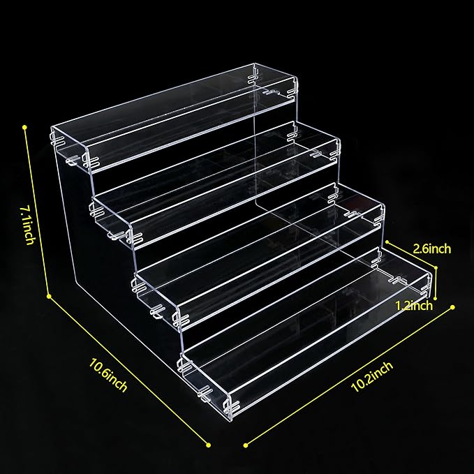 ELEGANTLIFE Spice Rack,No Tool Needed & No Pungent Acrylic Glue Self-derived Snap On Assembly Spice Shelf Pantry Kitchen Cabinet Organizer 10 in for Jars,Baking Supplies & Spice Bottles (4 Tier)