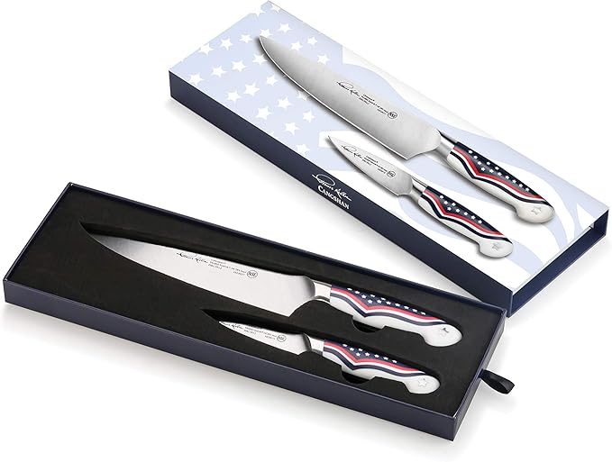 Cangshan United Series 1026115 Swedish 14C28N Steel Forged 2-Piece Starter Knife Set, 8-Inch Chef's Knife and 3.5-Inch Paring Knife