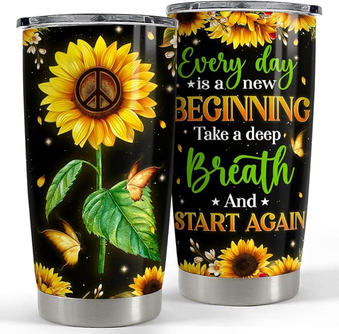 SANDJEST Inspirational Gifts for Birthday Inspirational Cups Tumbler 20oz Stainless Steel Insulated Tumblers Coffee Travel Mug Cup Motivational Gift for Women Friends Coworker