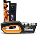 4-in-1 Knife and Scissors Sharpener, Premium Kitchen Knife Sharpener Tool, Help Prepare Restore & Polish Blades, Comfort & Ergonomic Handles For Easy-To-Use