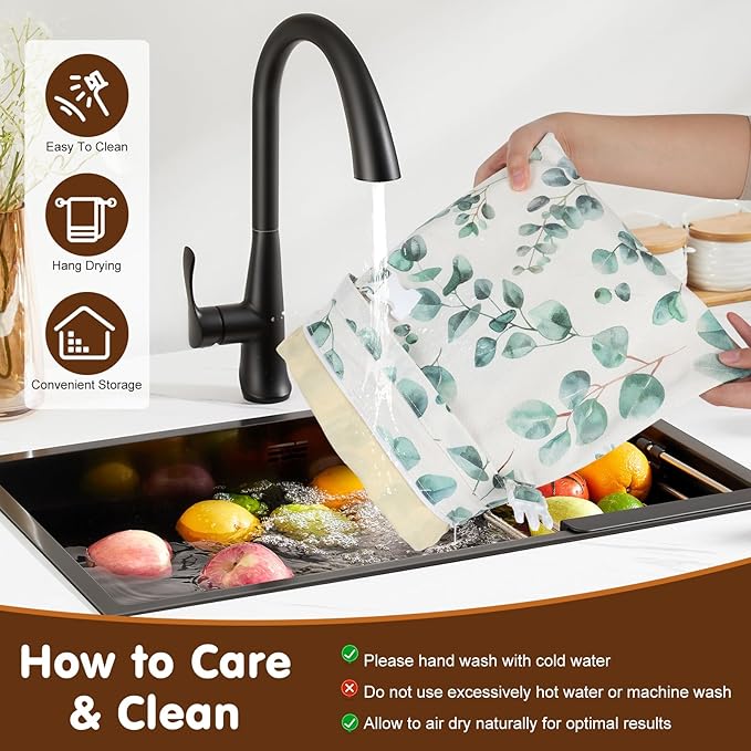 2pcs Reusable Beeswax Bread Bags with Zipper, HSSZXFR Organic Linen Food Storage Cloth Bag, Freshness Preservation Storage to Keep Fresh, for Homemade Sourdough Bread