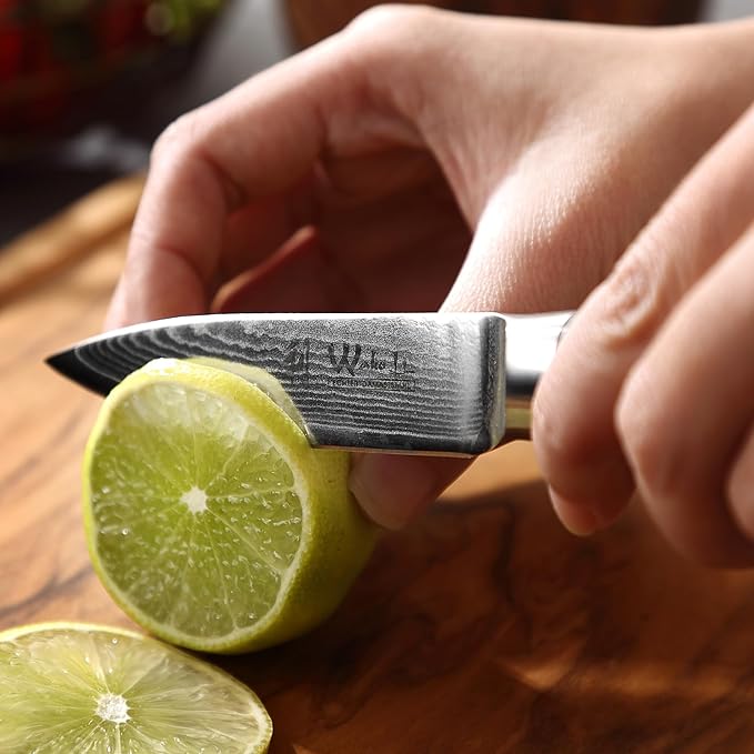 Wakoli Mikata 3-Piece Damascus Knife Set – Professional Kitchen Knife Set with VG10 Core, 67-Layer Damascus Steel and Ergonomic Micarta Handles – Premium Kitchen Knives Gift Set in Elegant Box