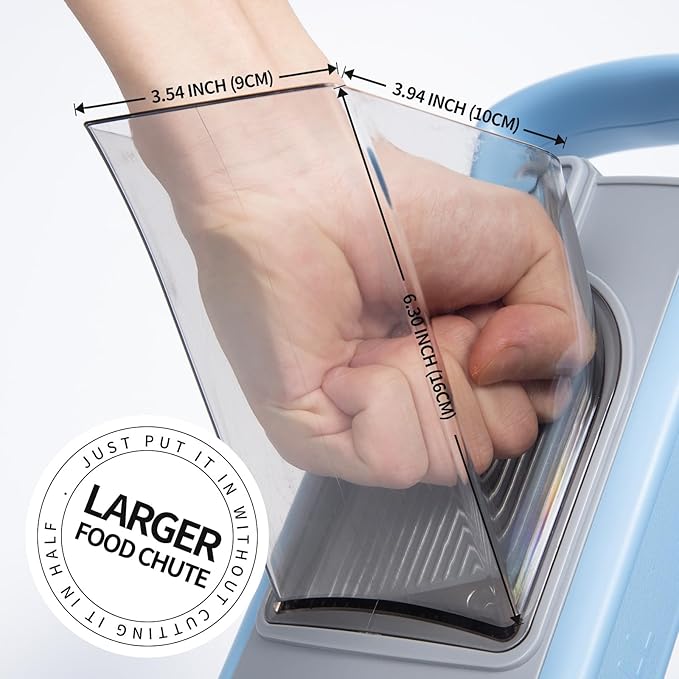 Vegetable Chopper with Adjustable Thickness - Safe Mandoline Food Slicer for Kitchen, Multifunctional Veggie Chopper Vegetable Cutter Slicer Dicer, All in 1, can Slice, Shred -Blue