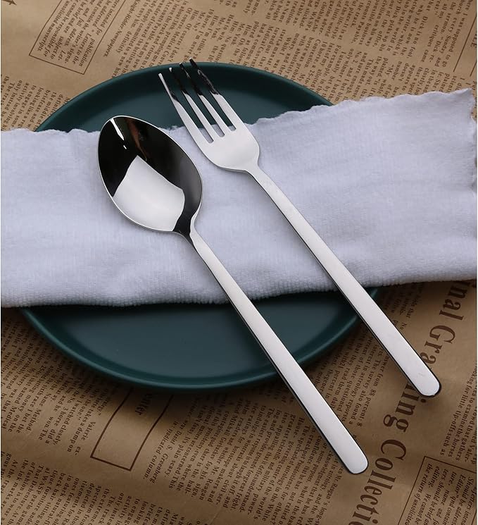 KINGSTONE Dinner Forks Set of 16, 8-Inch 18/10 Stainless Steel Forks Cutlery Silverware Forks for Home, Kitchen & Restaurant, Dishwasher Safe (Dinner Forks Set, 16-Piece)