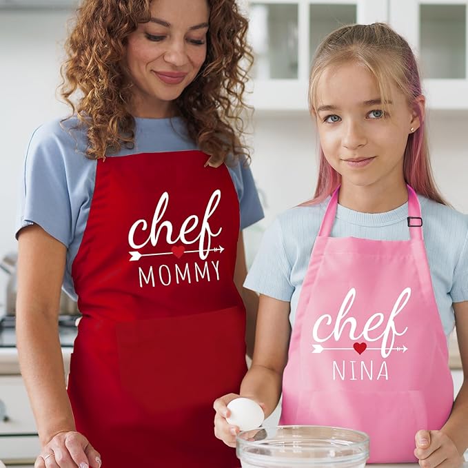 Personalized Kids Apron For Cooking, Toddler Apron for Girls and Boys, Chef Aprons For Women, Christmas Gift For Kids, Christmas Gifts for Mom