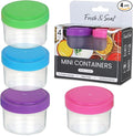 MosJos Condiment Containers with Screw Lids (4-Piece) - Reusable Leakproof Salad Dressing Containers to go - Small Mini Food Storage Cups for Lunch, Dishwasher Friendly, 1.4-Ounce