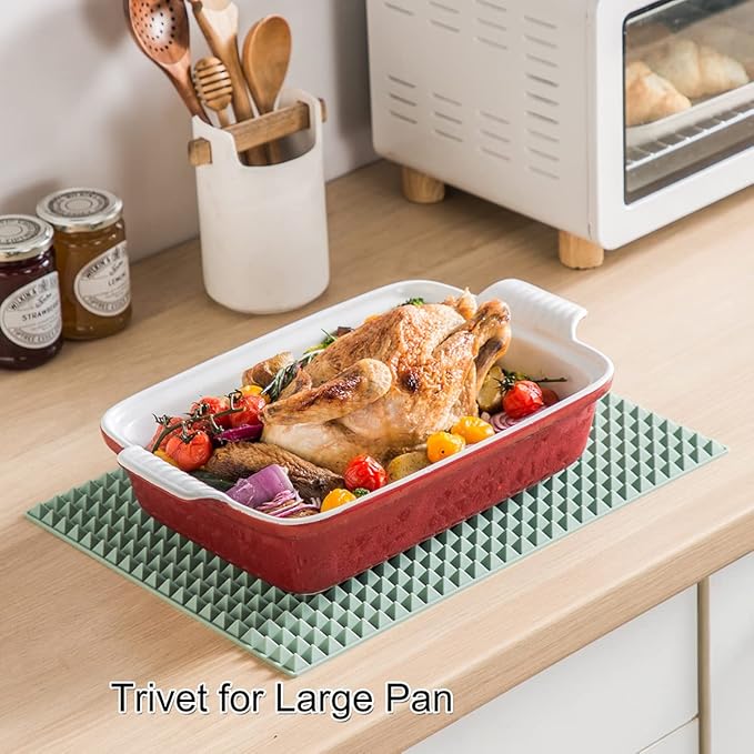 Colinda Silicone Dish and Cup Drying Mat - Extra Large Trivet for Hot Dishes, Large Size Hot Pots and Pads Coming Directly Out from the Stove or Oven,Drain Board,16" x 11.5",Yellow