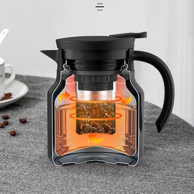 thermal teapot with infuser,Tea Pot with Infusers for Loose Tea,1000ML Thermal Teapot with Removable Infuser & Lid (f)