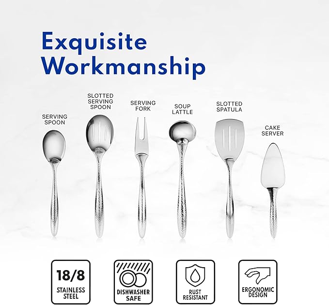 New Star Foodservice 52183 Hollow Handle Solid Serving Spoon, 12", Silver