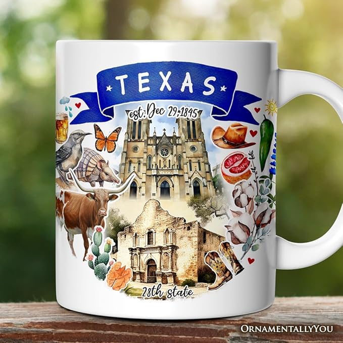OrnamentallyYou Artistic Texas State Themes and Landmarks Mug