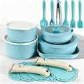 24 Pcs pots and pans set,pots and pans set non stick,Oven-safe and dishwasher-safe,PFAS/PFOA Free,Induction Dishwasher Oven Safe cookware set (Green)