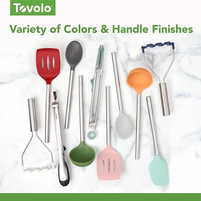 Tovolo Silicone Ladle With Stainless Steel Handle Deep Soup Ladle for Cooking Canning Serving Soup Punch Stew Sauce, Large Kitchen Utensil Spoon Dishwasher Safe BPA Free Silicone Charcoal Gray