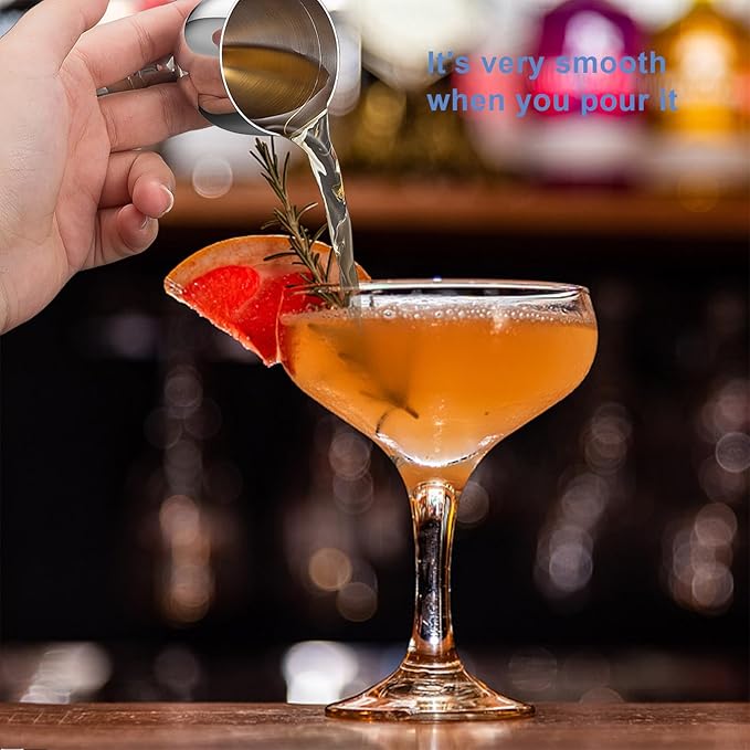 Bell Cocktail Jigger with Measuring Marks (1oz, 2oz) and Mixing Spoon - Bartender Set