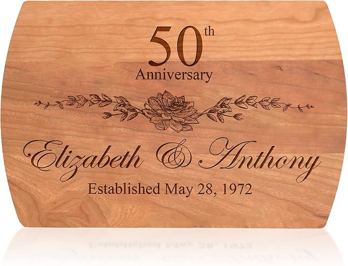 Personalized Cutting Board - 4 Sizes Engraved Charcuterie Board- Anniversary or Christmas Gift, Anniversary Present for Parents Laser Engraved Custom Unique Keepsake