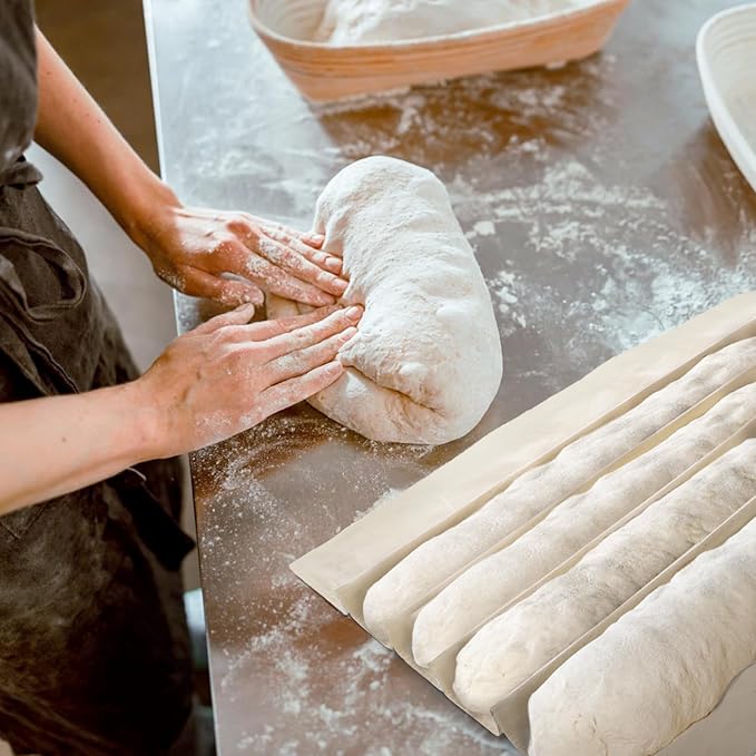 3pcs 100% cotton Tea Towels for Baking Sourdough - 28" Unbleached Bread Basket Flour Sack Towels, Proofing Cover Cloth for Dough Raising Baguettes Loaves Ciabatta, Bread Making Accessories Bakers Gift