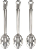 Perforated Stainless Steel Spoon - Serving Slotted Spoons for Restaurant - Large Metal Commercial Tablespoon for Cooking 3 Pcs