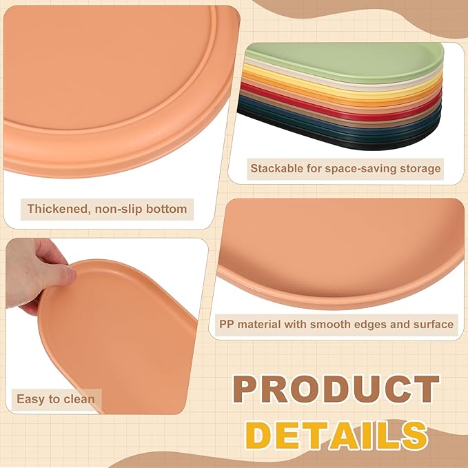 uxcell 2Pcs Fast Food Serving Trays, 12x6.6 Oval Reusable Restaurant Serving Trays for Kitchen Restaurant Coffee Fruit Burger Lunch Dessert, Pink