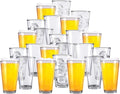 Clear Glass Beer Cups – 24 Pack – All Purpose Drinking Tumblers, 16 oz – Elegant Design for Home and Kitchen – Lead and BPA Free, Great for Restaurants, Bars, Parties