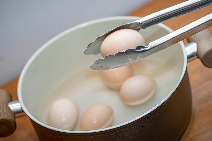 304 Stainless Steel Kitchen Cooking Tongs, 14" and 16" Set of 2 Sturdy Grilling Barbeque Brushed Locking Food Tongs with Ergonomic Grip, Black