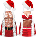 4 Pcs Christmas Aprons with Hats for Women Men Adjustable Kitchen Funny Cooking Aprons for BBQ Party