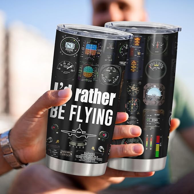 Pilot Gifts, Aviation Gifts for Pilots Men Tumbler 20Oz, Airplane Gift for Men, Pilot Gift for Aviation Lovers Ideas