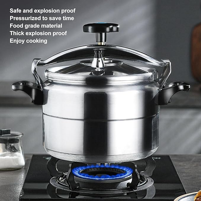 Quart Pressure Cooker, Aluminum Pressure Cooker Pot with Pressure Gauge and Cooking Rack for Family or Commercial Use (3L)