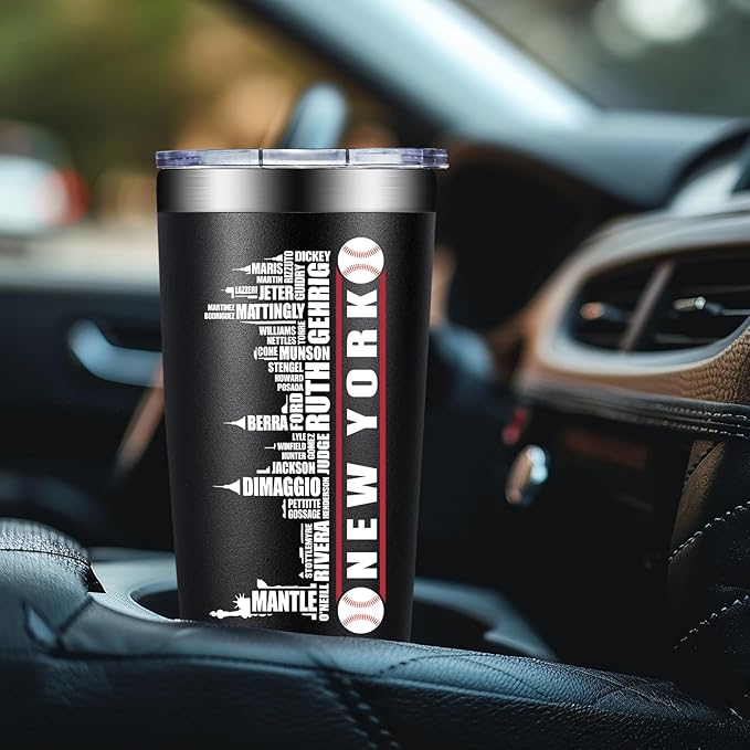 BIRGILT Legends New York Baseball City Skyline Gifts - Baseball Gifts for Men, Christmas, Father's Day, Birthday Gifts for Fans - Tumbler Cup 20oz