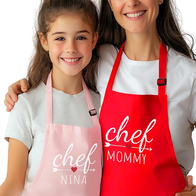 Personalized Kids Apron For Cooking, Toddler Apron for Girls and Boys, Chef Aprons For Women, Christmas Gift For Kids, Christmas Gifts for Mom
