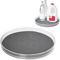 Spectrum XXL Lazy Susan Organizer 14.5 in for Large Cabinet Fridge Pantry Table Shelf Organization, Charcoal Gray Rotating Turntable Under Sink Spinning Storage for Heavy Kitchen Bath Cleaning Items