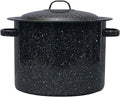 Granite Ware 12-Quart Stockpot, Large Capacity for Soups, Stews, Pasta - Durable Graniteware with Non-Stick Surface for Easy Cleaning - Chip-Resistant & Even Heat Distribution (Speckled Black)