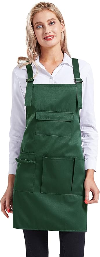 Nanxson Adjustable Women Bib Apron Multi Function Professional Salon Stylist Work Apron with Tool Pockets CF3010
