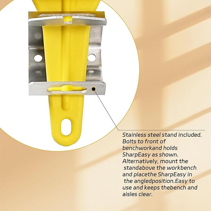 Stainless Steel Knife Sharpener Tool with Bracket, Maintenance Sharpening Tool for Kitchen Abattoirs Knives Helps Repair Sharpens, Hones, Polishes Blades