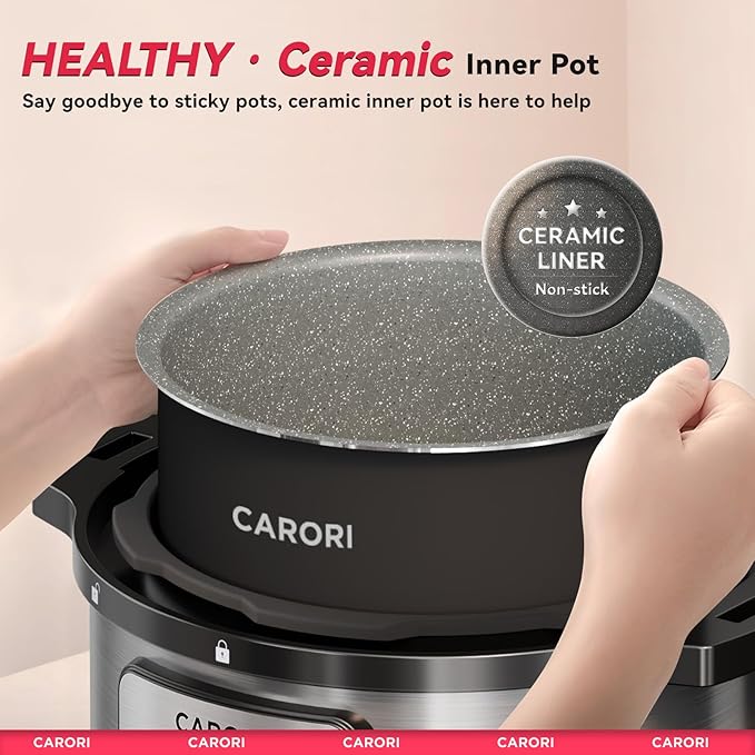 1200W 12-in-1 Electric Pressure Cooker 8Qt, Stainless Steel Pressure Cooker, Slow Cook Rice Cooker Steamer Sauté, Yogurt Maker, Warmer & Sterilizer with Recipe, Safer Venting Design, Sliver